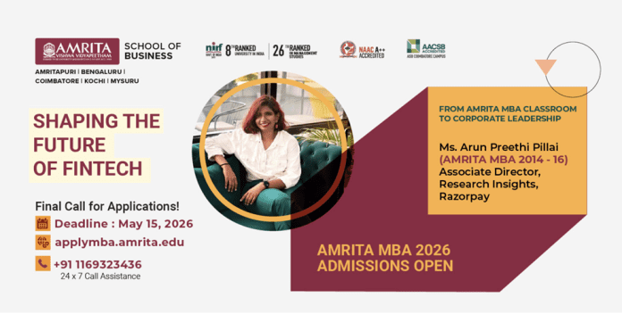 Final call: Amrita School of Business MBA Admission 2026